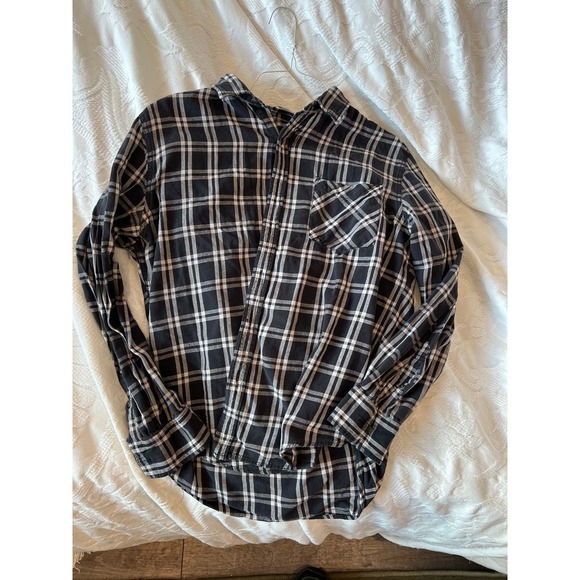 Arizona Jean Co Black Checkered Flannel Mens L - Picture 1 of 3